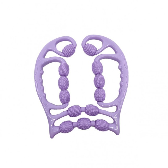 Aparat manual de masaj RollRelax Plus pentru zona cervicala si picioare, 13 role, mov, 25x24cm [4]