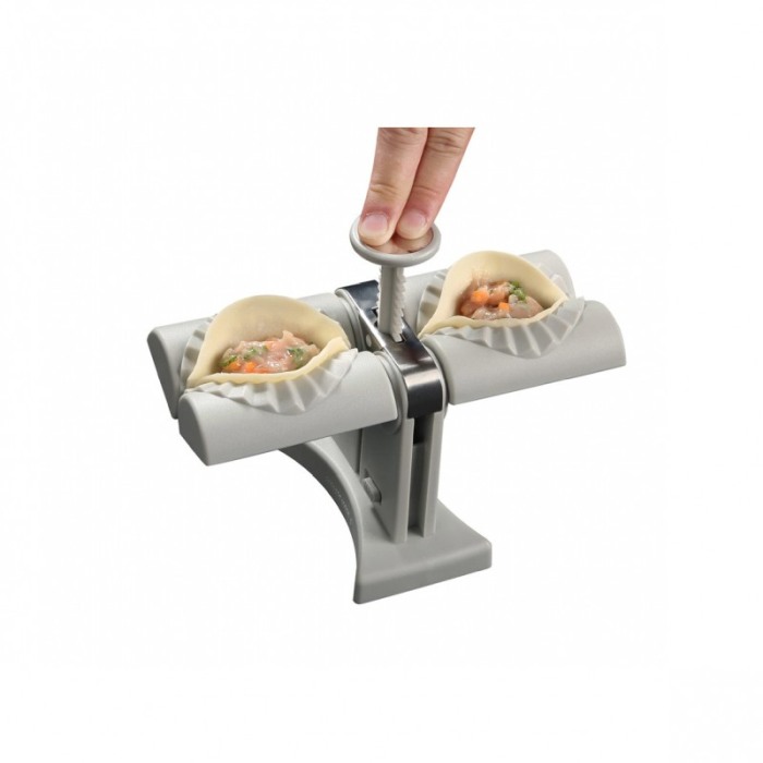 Aparat manual Dumpling Roll de facut galuste umplute sau ravioli, 2 spatii, usor de utilizat si curatat, gri [5]