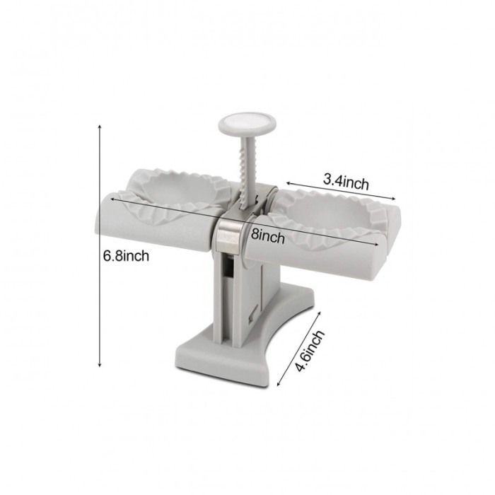 Aparat manual Dumpling Roll de facut galuste umplute sau ravioli, 2 spatii, usor de utilizat si curatat, gri [2]