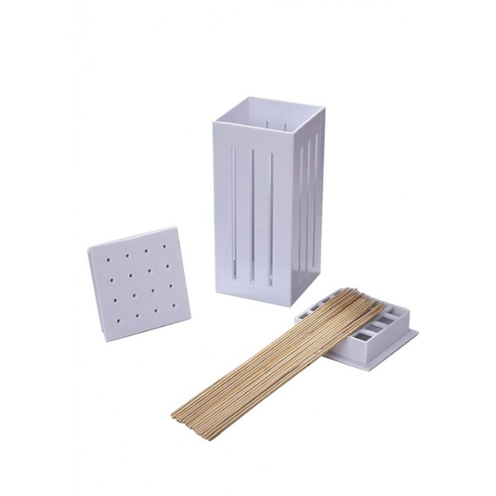 Aparat manual pentru portionat frigarui BBQTool Doty.ro®, usor de utilizat si curatat, 30 bete de bambus incluse, alb [6]