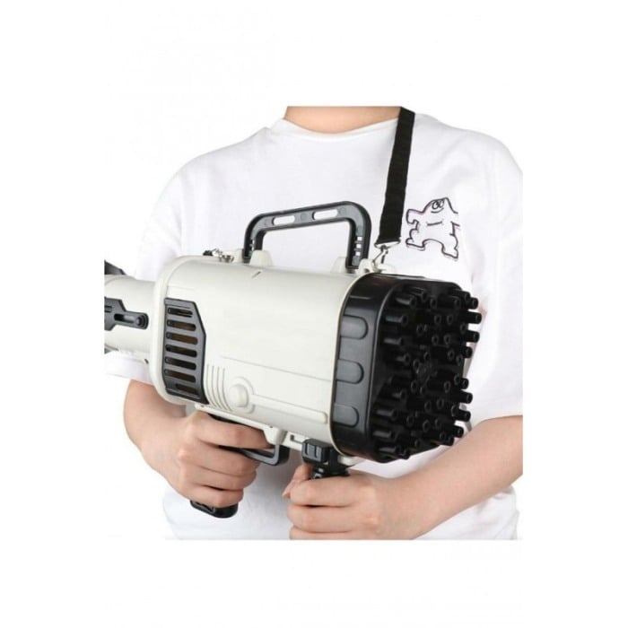 Arma de facut baloane Soap Bubbles Baz, accesorii incluse, 24 orificii, functioneaza cu baterii, 29x18x8, gri/negru [2]