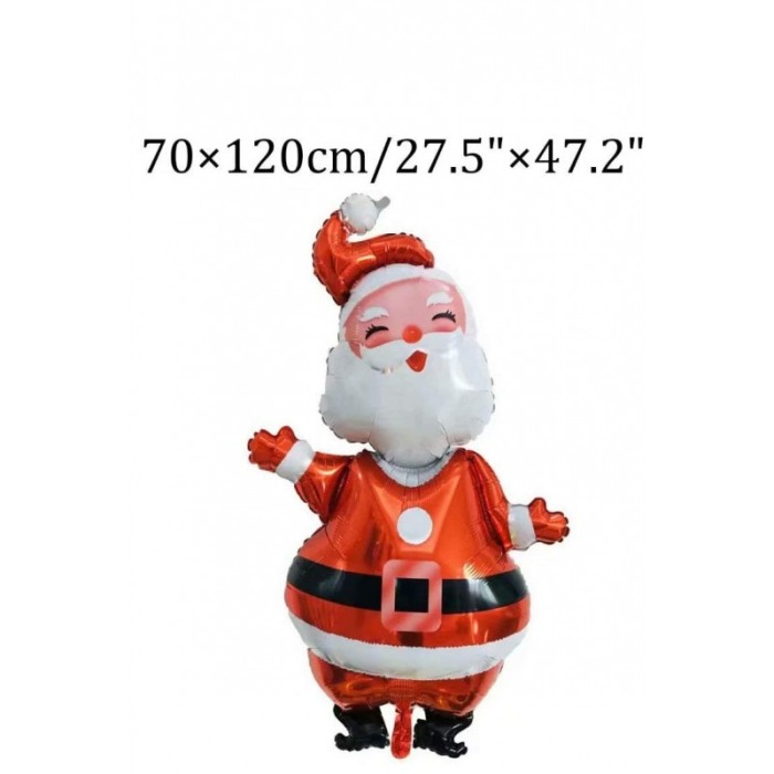Balon HappySanta, figurina Mos Craciun, 70x120 cm, rosu [4]