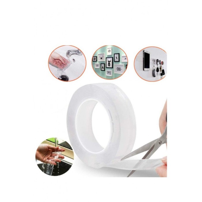 Banda adeviza reutilizabila Smart Tape, usor de utilizat, se spala,practica,detasabila, 1 m , transparenta,doty [2]