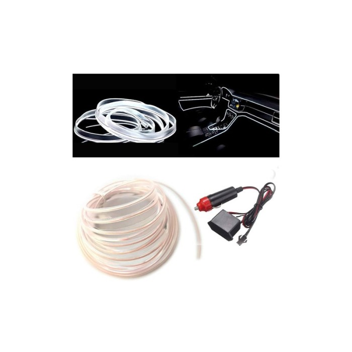 Banda led CarLight pentru masina, electroluminiscenta cu droser si mufa bricheta, 12V, lungime 1 m, alb, Doty®️ [2]