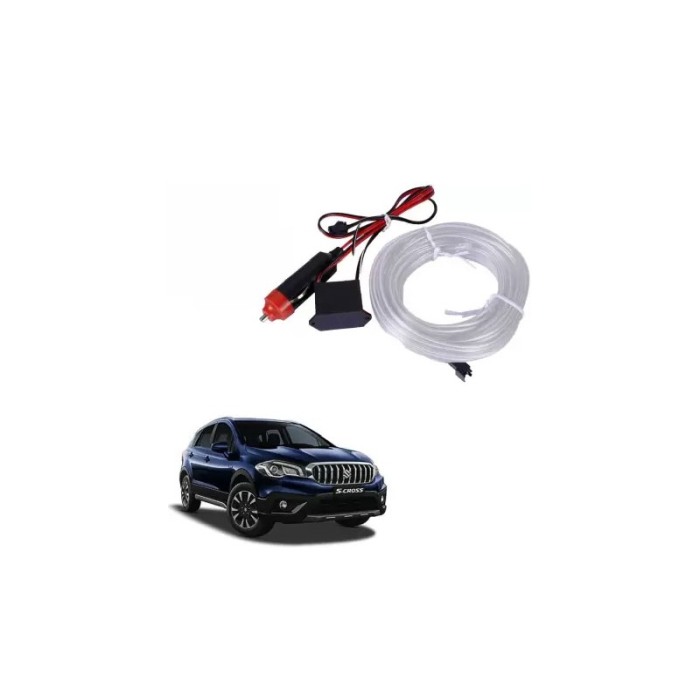 Banda led CarLight pentru masina, electroluminiscenta cu droser si mufa bricheta, 12V, lungime 1 m, alb, Doty®️ [6]