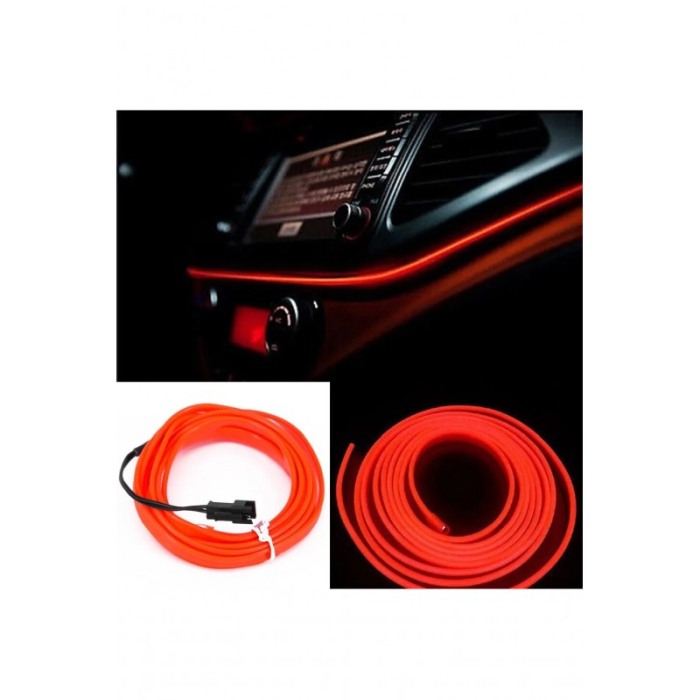 Banda led CarLight pentru masina, electroluminiscenta cu droser si mufa bricheta, 12V, lungime 1 m, rosu, Doty®️ [5]