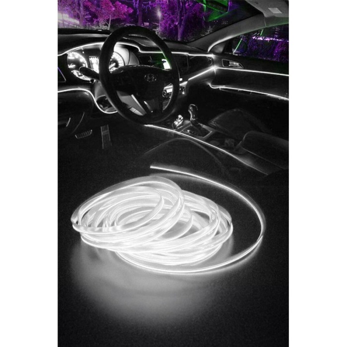 Banda led CarLight pentru masina, electroluminiscenta cu droser si mufa bricheta, 12V, lungime 3 m, alb, Doty®️ [7]