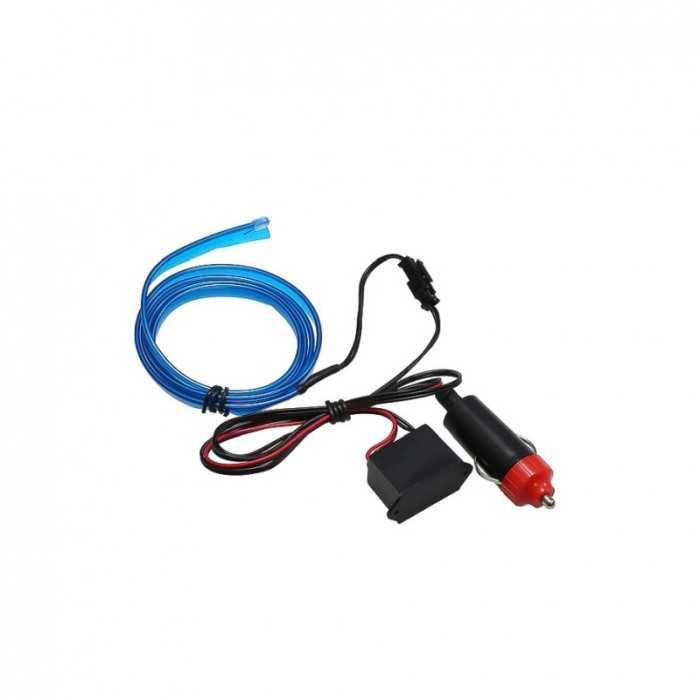 Banda led CarLight pentru masina, electroluminiscenta cu droser si mufa bricheta, 12V, lungime 3 m, albastru, Doty®️ [3]
