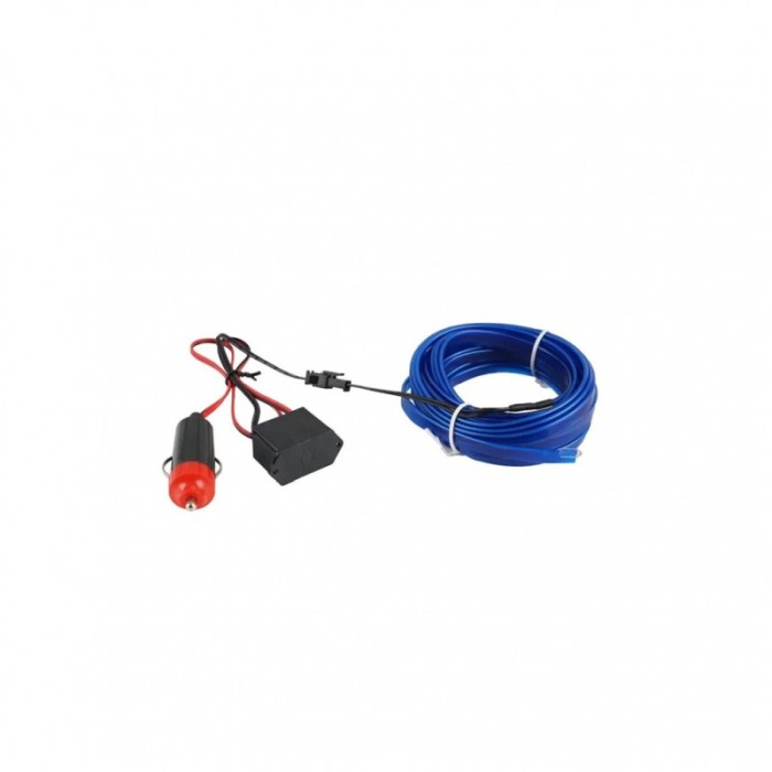 Banda led CarLight pentru masina, electroluminiscenta cu droser si mufa bricheta, 12V, lungime 3 m, albastru, Doty®️ [6]