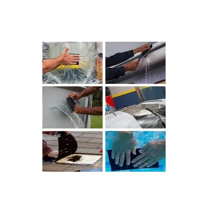 Banda super adeziva StrongTape, reparatoare, material cauciucat, 9.5x10 cm, negru, Doty®️ [2]