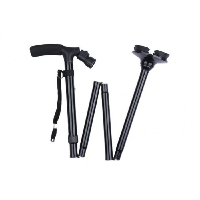 Baston pliabil pentru persoane cu probleme locomotorii,design special cu patru puncte de contact cu solul,mini lanterna cu LED,n [3]