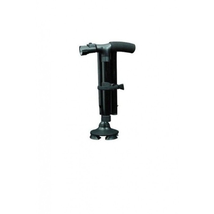 Baston StrongTrust telescopic de sprijincu pivoti stabilizatori, pliabil, si lanterna, negru, Doty [3]