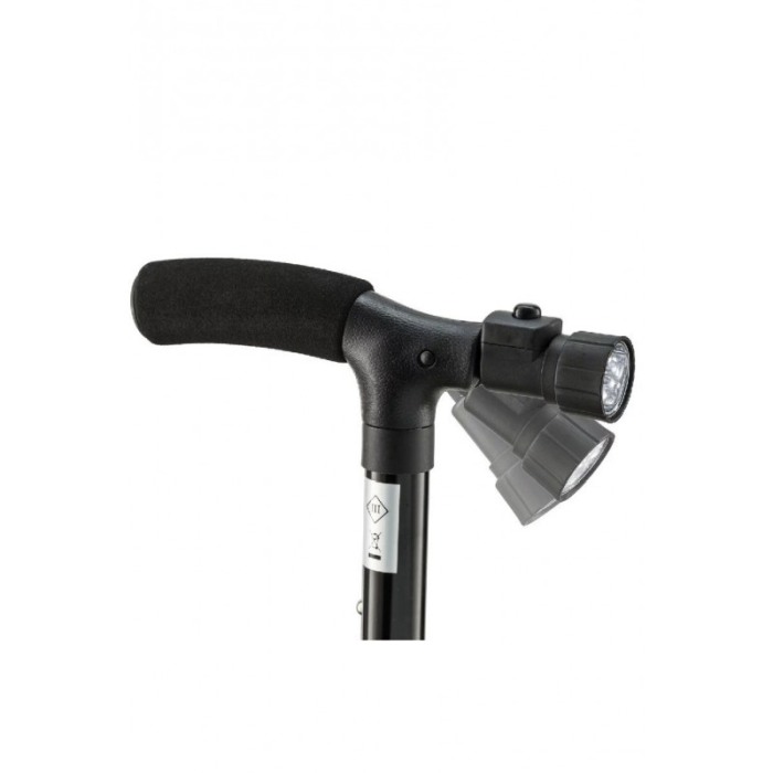 Baston StrongTrust telescopic de sprijincu pivoti stabilizatori, pliabil, si lanterna, negru, Doty [2]