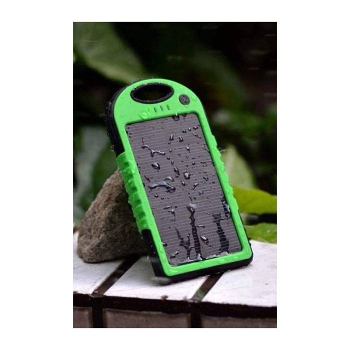Baterie GreenPower externa solara cu lanterna,rezistenta la apa, 2 x USB,Negru/Verde5000 mAh, Doty [5]