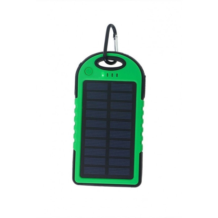 Baterie GreenPower externa solara cu lanterna,rezistenta la apa, 2 x USB,Negru/Verde5000 mAh, Doty [3]