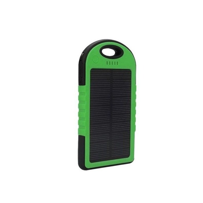 Baterie GreenPower externa solara cu lanterna,rezistenta la apa, 2 x USB,Negru/Verde5000 mAh, Doty [1]