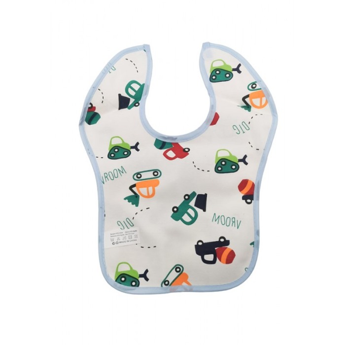 Bavetica BabyLuch, 100% bumbac, 25x20 cm, design creativ, prindere cu scai, alb/blue, Doty®️ [4]