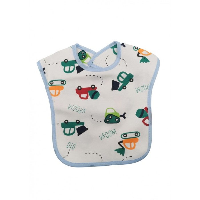 Bavetica BabyLuch, 100% bumbac, 25x20 cm, design creativ, prindere cu scai, alb/blue, Doty®️ [1]
