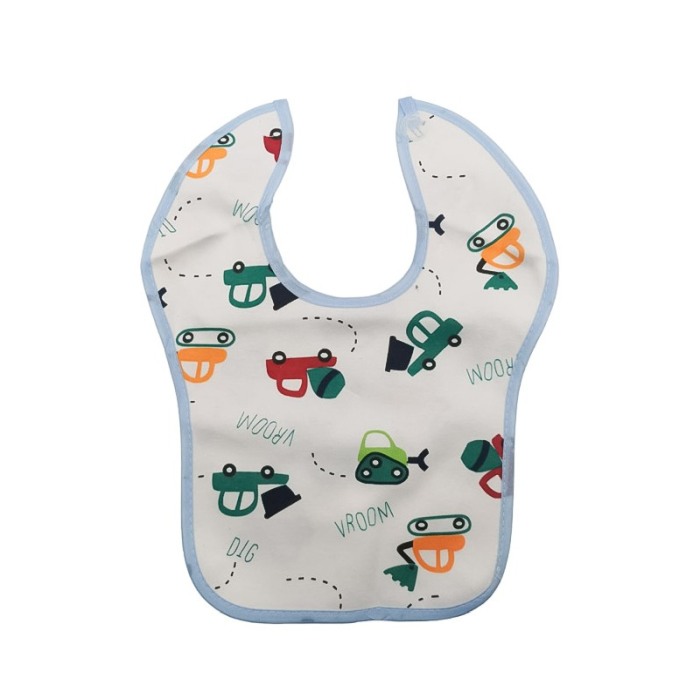 Bavetica BabyLuch, 100% bumbac, 25x20 cm, design creativ, prindere cu scai, alb/blue, Doty®️ [2]