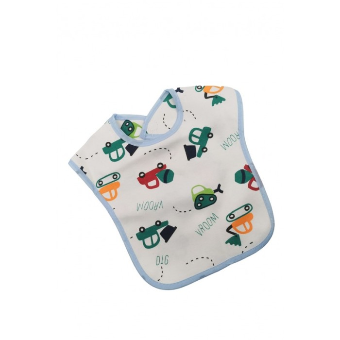 Bavetica BabyLuch, 100% bumbac, 25x20 cm, design creativ, prindere cu scai, alb/blue, Doty®️ [3]