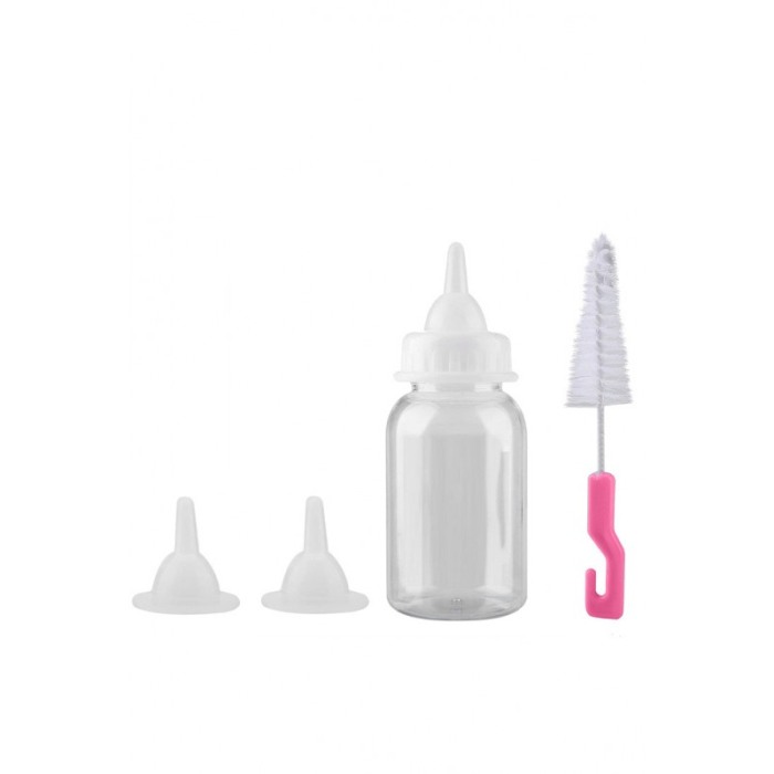 Biberon pentru animale, 3 tetine incluse, perie de curatat, 120 ml, transparent, Doty®️ [1]