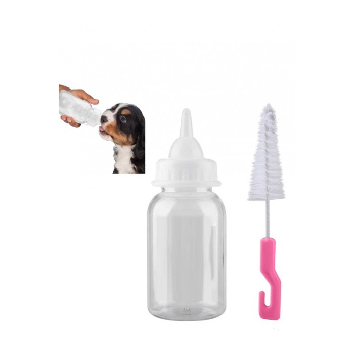 Biberon pentru animale, 3 tetine incluse, perie de curatat, 120 ml, transparent, Doty®️ [4]
