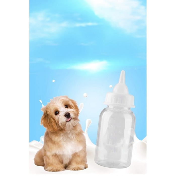 Biberon pentru animale, 3 tetine incluse, perie de curatat, 120 ml, transparent, Doty®️ [6]