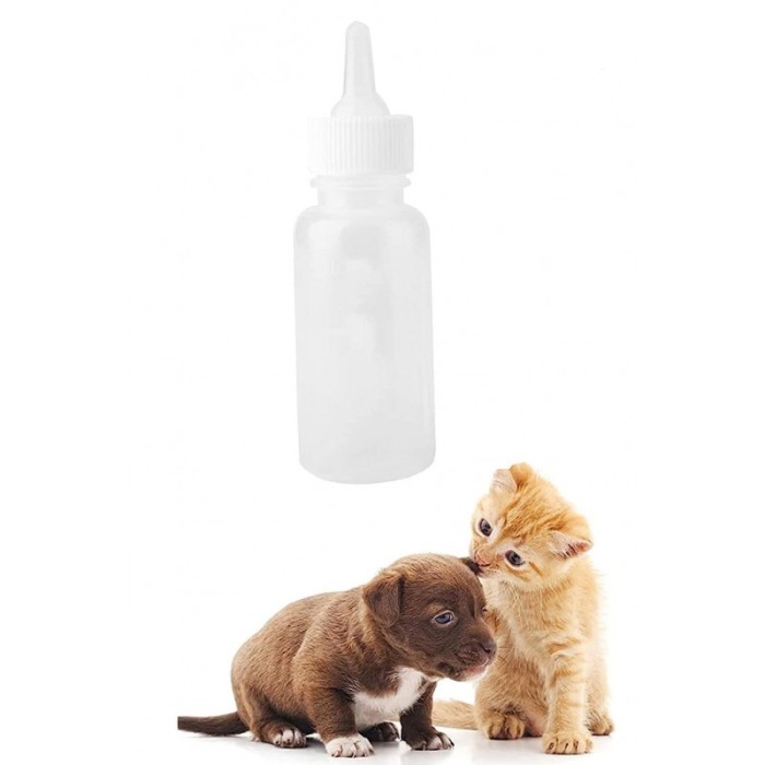 Biberon pentru animale, 3 tetine incluse, perie de curatat, 80 ml, alb, Doty®️ [2]