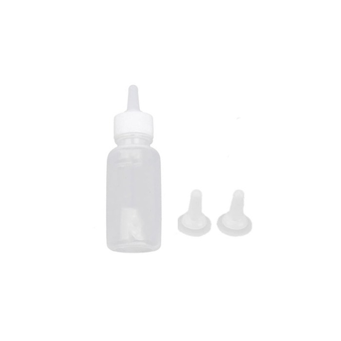 Biberon pentru animale, 3 tetine incluse, perie de curatat, 80 ml, alb, Doty®️ [3]