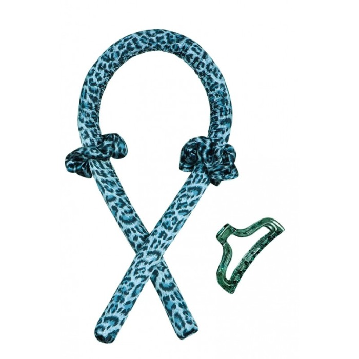 Bigudiu tip panglica RibbonCurl, accesorii incluse, usor de utilizat, 90 cm, print leopard, albastru [3]
