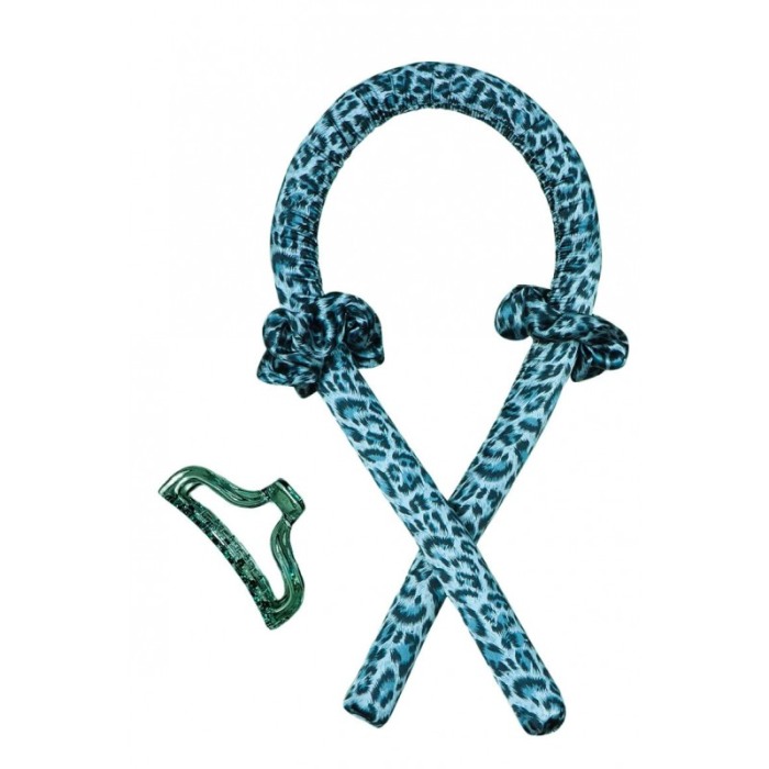 Bigudiu tip panglica RibbonCurl, accesorii incluse, usor de utilizat, 90 cm, print leopard, albastru [2]