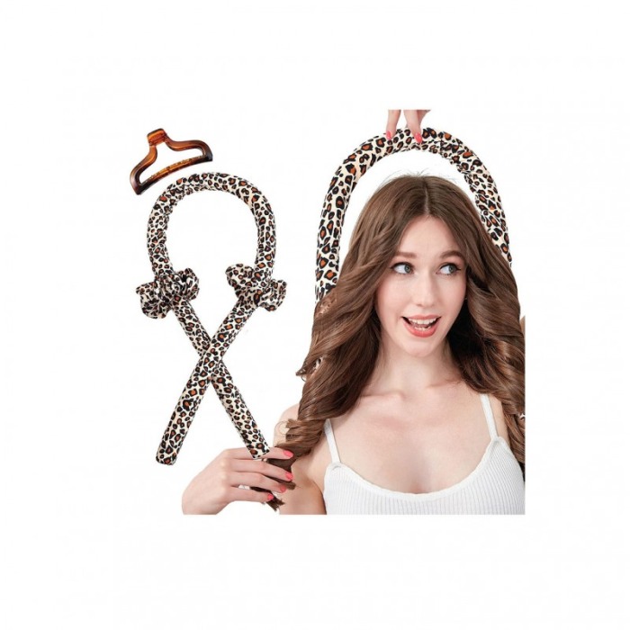 Bigudiu tip panglica RibbonCurl, accesorii incluse, usor de utilizat, 90 cm , print leopard, multicolor [7]