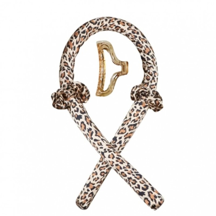 Bigudiu tip panglica RibbonCurl, accesorii incluse, usor de utilizat, 90 cm , print leopard, multicolor [5]