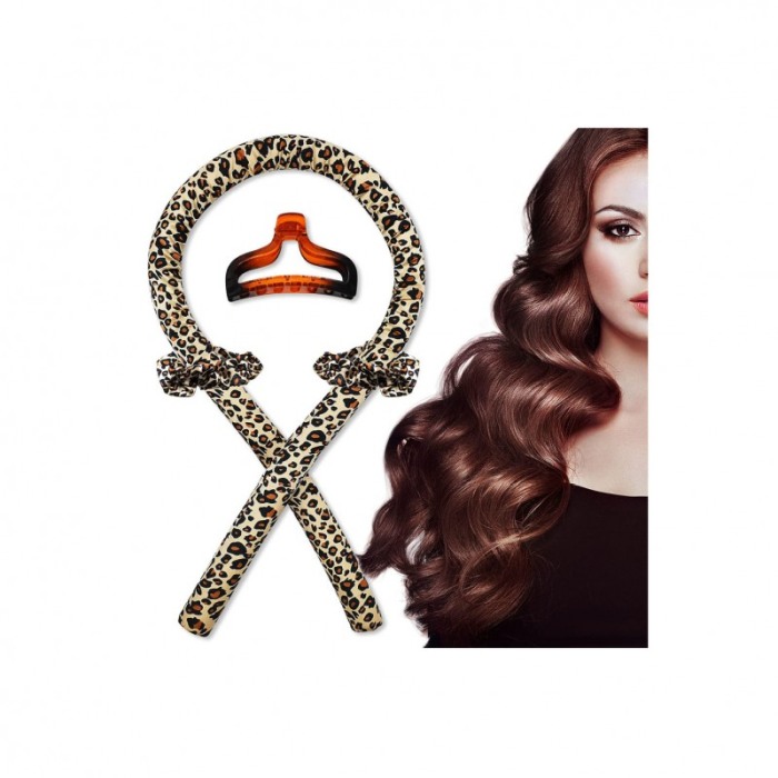 Bigudiu tip panglica RibbonCurl, accesorii incluse, usor de utilizat, 90 cm , print leopard, multicolor [6]