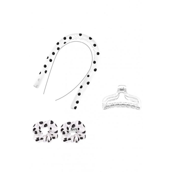 Bigudiu tip panglica RibbonCurl Dots, accesorii incluse, usor de utilizat, 90 cm, alb cu buline negre [4]