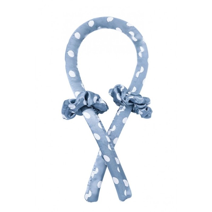 Bigudiu tip panglica RibbonCurl Dots, accesorii incluse, usor de utilizat, 90 cm, blue cu buline albe [4]