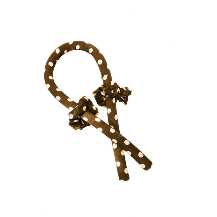 Bigudiu tip panglica RibbonCurl Dots, accesorii incluse, usor de utilizat, 90 cm, maro cu buline albe [4]