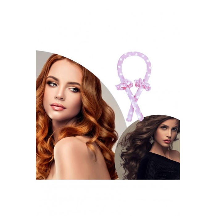 Bigudiu tip panglica RibbonCurl Dots, accesorii incluse, usor de utilizat, 90 cm, roz cu buline albe [5]