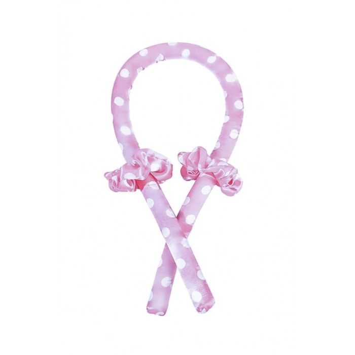 Bigudiu tip panglica RibbonCurl Dots, accesorii incluse, usor de utilizat, 90 cm, roz cu buline albe [3]