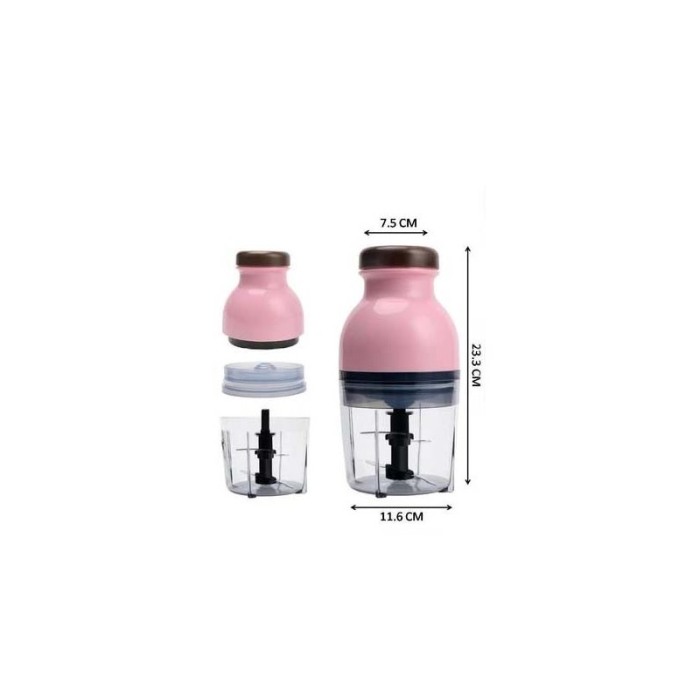 Blender Fast Chop, tip robot de bucatarie,taie,toaca, marunteste si amesteca,ergonomic si compact, 4 lame, roz,doty [11]