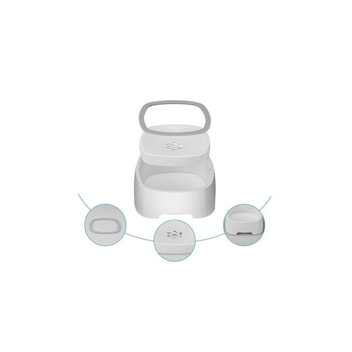 Bol pentru apa anti-stropire pentru animale AntiSplash, 1.5 l, design inteligent creat, 18x10 cm, alb, Doty [2]