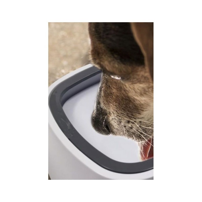 Bol pentru apa anti-stropire pentru animale AntiSplash, 1.5 l, design inteligent creat, 18x10 cm, alb, Doty [3]
