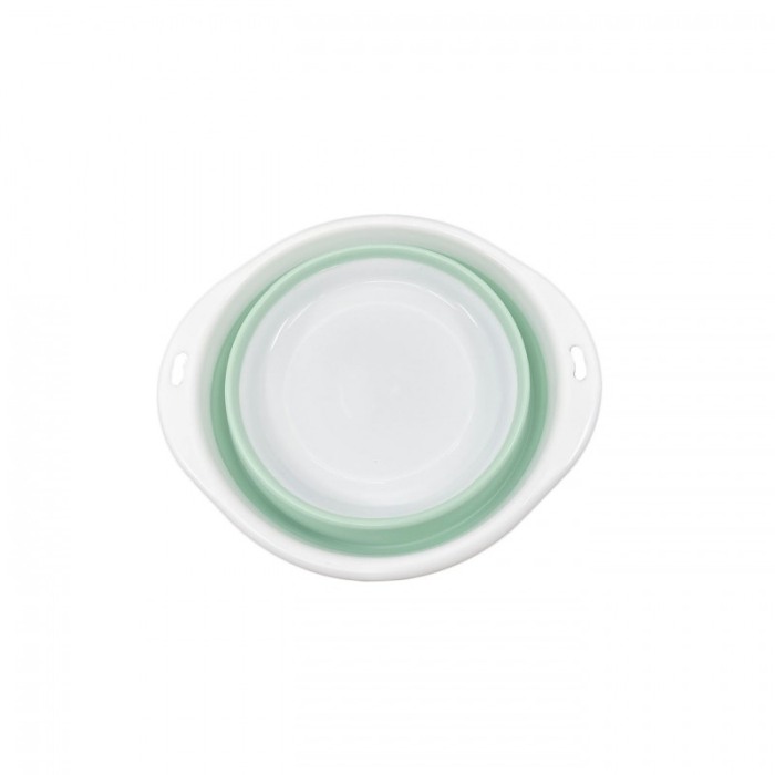 Bol pliabil LunchBowl pentru animalele de companie de talie medie,portabil, 21x7 cm , alb/verde [5]