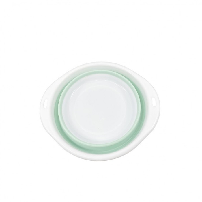 Bol pliabil LunchBowl pentru animalele de companie de talie medie,portabil, 21x7 cm , alb/verde [4]