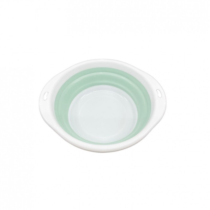 Bol pliabil LunchBowl pentru animalele de companie de talie medie,portabil, 21x7 cm , alb/verde [3]