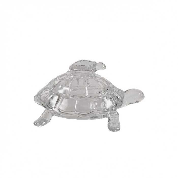 Bomboniera Turtle, din sticla, cu capac, design elegant, 28x20x13 cm, transparent [2]