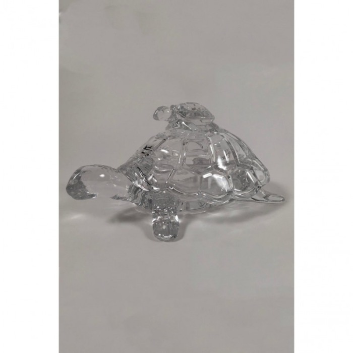 Bomboniera Turtle, din sticla, cu capac, design elegant, 28x20x13 cm, transparent [3]