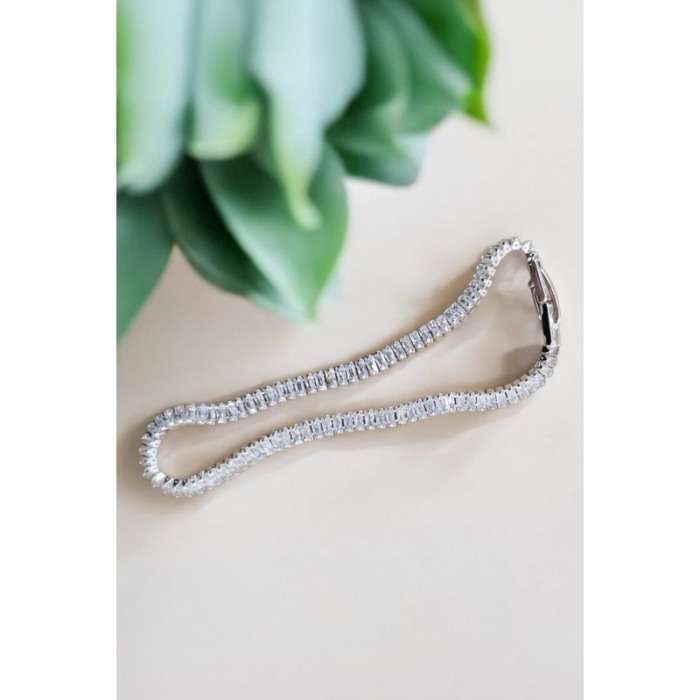 Bratara Fionna Doty®, tip tennis, din aliaj, cu pietre din zirconiu, argintiu, 16.5 cm [2]