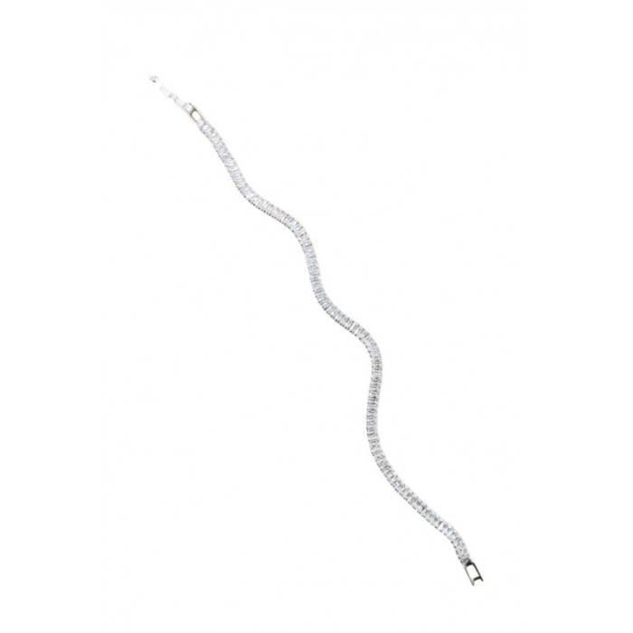 Bratara Fionna Doty®, tip tennis, din aliaj, cu pietre din zirconiu, argintiu, 16.5 cm [4]
