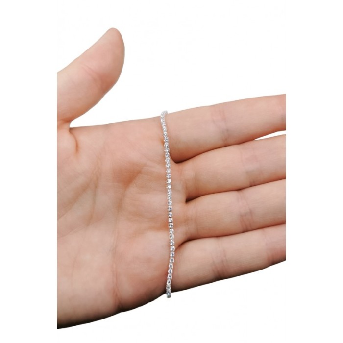 Bratara Rhea Doty®, tip tennis, din aliaj, cu pietre din zirconiu, argintiu, 16.5 cm [3]